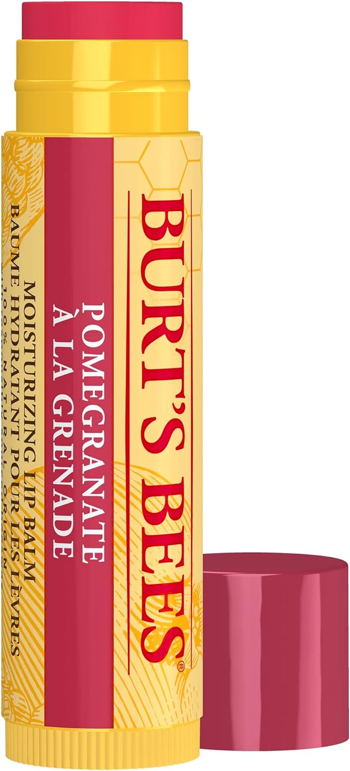 Burt's Bees Lip Balm Pomegranate, Moisturising Lip Balm With Beeswax