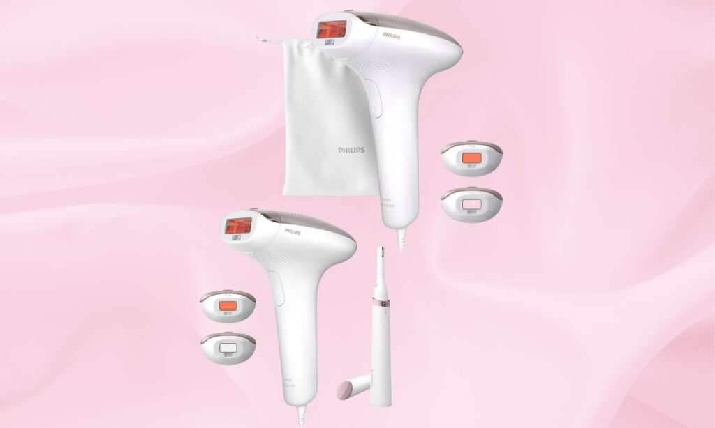 Philips Lumea Advanced models SC1999 and BRI923 with pink background